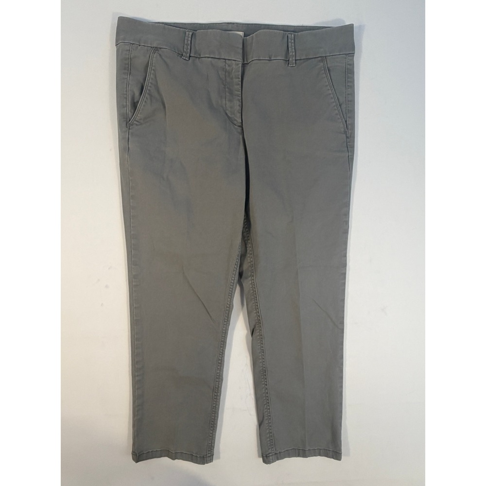 Ann Taylor LOFT Marisa Chino Pants Womens 12P Gray Straight Cropped